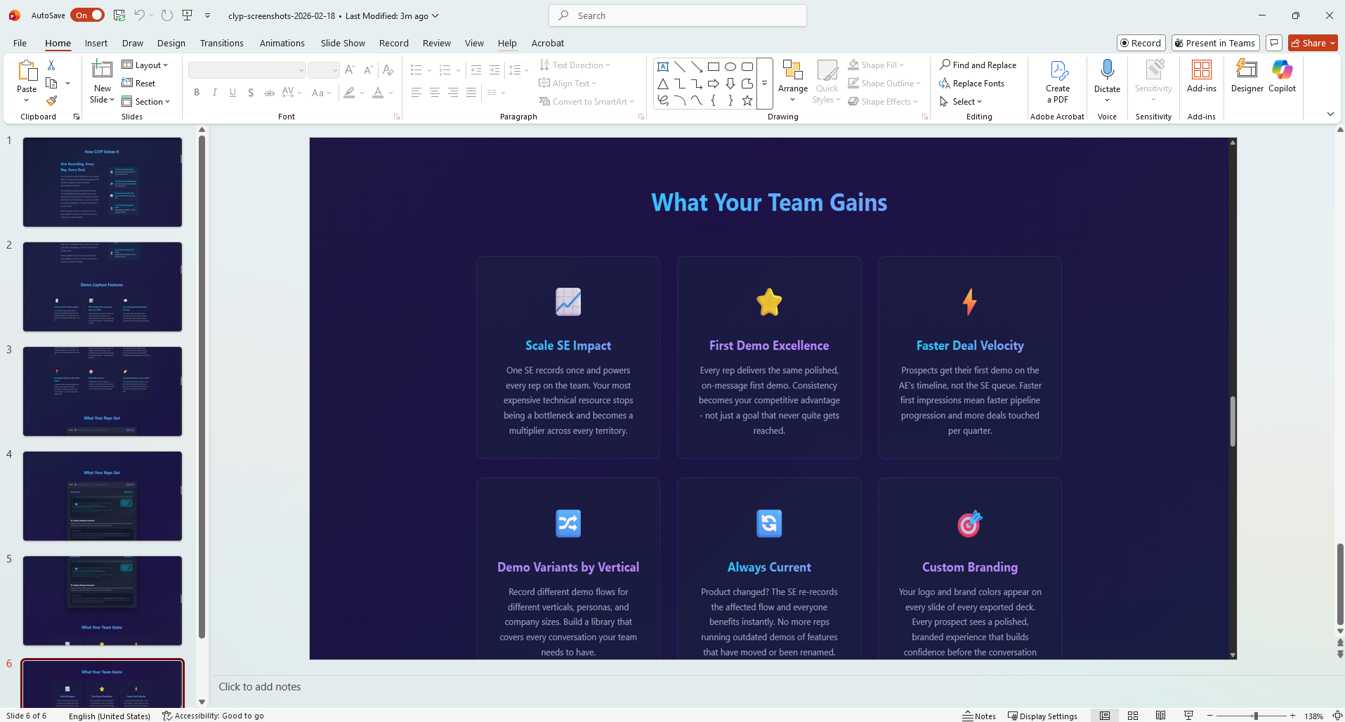 Example PowerPoint export from CLYP