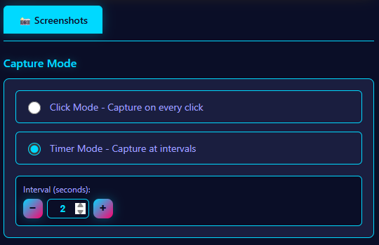 CLYP main popup interface showing capture modes